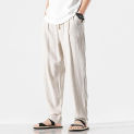 Men'S Cotton And Linen Pants Harem Pants Loose Oversize Trousers Casual Wide Leg Large Size Japanese Streetwear Joggers Men