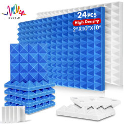 6/12/24 Pcs Acoustic Self Adhesive Sound Insulator Material Studio Recording Absorbing Foam Panel Room Wall Decoration Pad