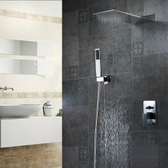 BAKALA Stainless Steel Rain Shower Head Senior Flush Set Waterfall Faucet with Hand Shower - Modern Bathroom Accessories