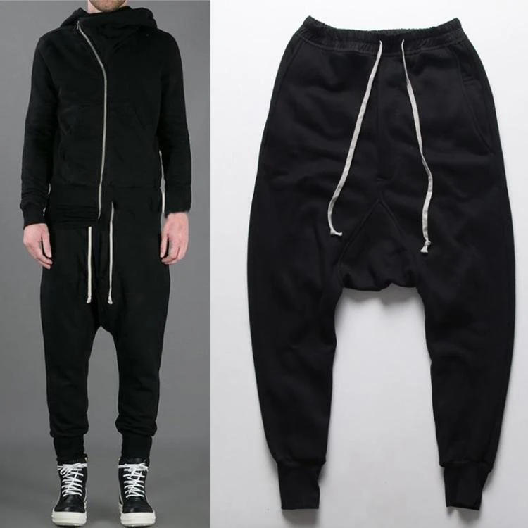 Description Picture 6 of itemMen's Casual Harlan Pants Jogging Pants Black Solid Color Hip-hop Style  Lace Up Pants Male Fashion Streetwear Trousers Clothing
