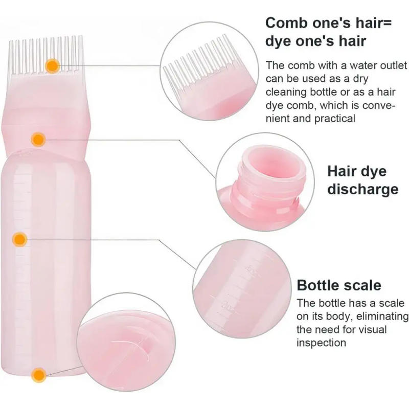 Description Picture 6 of item2 Pack Root Comb Applicator Bottle and Scalp Massager Shampoo Brush Hair Coloring Dye for Home Salon Portable Hair care Tool