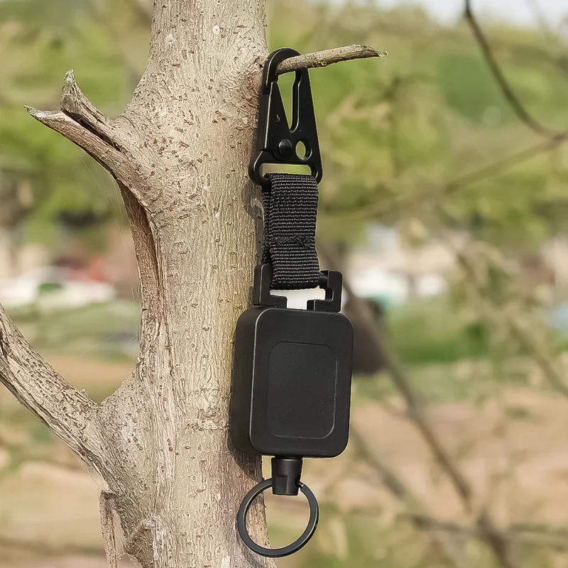 Description Picture 5 of item1PC High Quality Steel Wire Retractable Badge Reels Multi-purpose Molle Backpack Hooks Outdoor Fishing Climbing Accessories