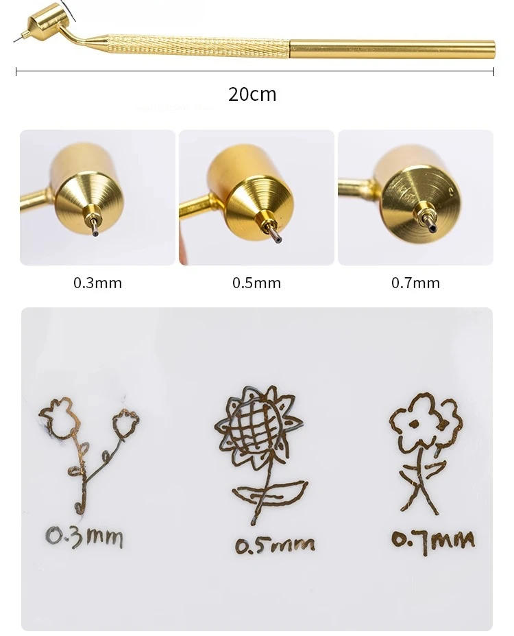 Description Picture 3 of itemCeramic Pigment Painting Gold Pen 0.3/0.5/0.7mm Liquid Writing Tool DIY Ceramic Painting Coloring Smooth Writing Pottery Tools