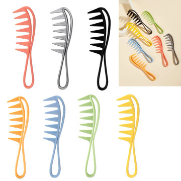 7pcs Large Tooth Comb Plastic Wide Spacing Detangling Comb Multifunctional Durable for Thick Wavy Curly Hair