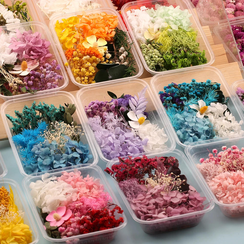 Description Picture 3 of item1 Box  Artificial Plants Natural Real Dried Flowers  for Candles Mold Epoxy Resin DIY Making Decoration Home Accessories Crafts