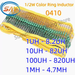 20PCS/LOT 0410 Color Circle Coils Inductor 1UH - 8.2UH / 10UH - 82UH / 100UH - 820UH /1MH - 4.7MH 1/2W