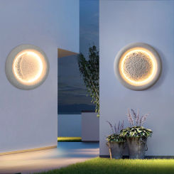 Outdoor Wall Light Waterproof Courtyard Garden Terrace Outdoor Villa Exterior Wall Landscape Decoration Wabi-Sabi Moon Crescent
