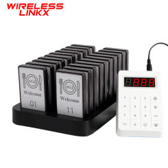 Wirelesslinkx Restaurant Pager System 20 Buzzers 1 Keypad Wireless Calling System for Restaurant Food Court Food Truck Church