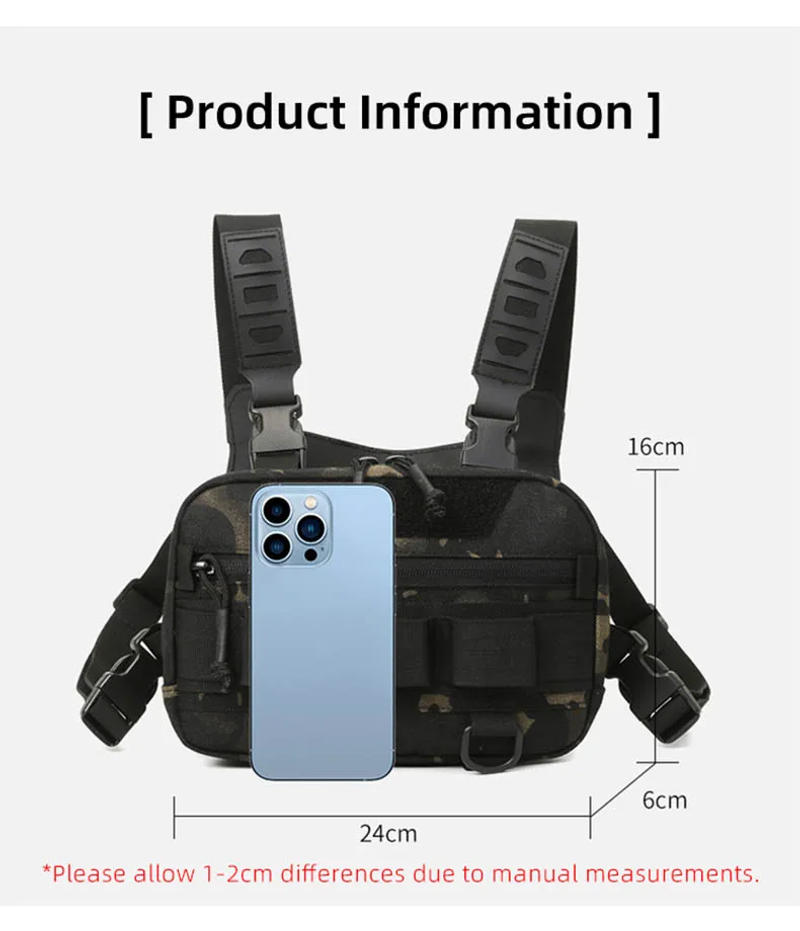 Description Picture 2 of itemFishing Chest Bag Men's Tactical Bags Waterproof Climbing Camping Backpacks Outdoor Travel Vest Backpack Fanny Pack Cycling Sack