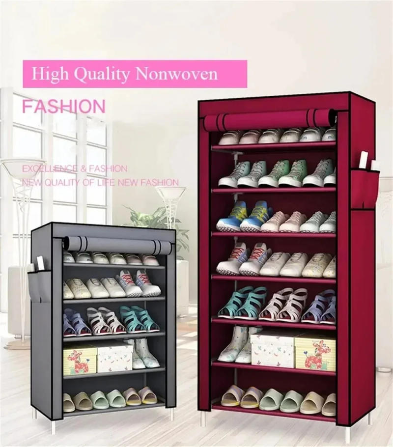 Description Picture 2 of itemMultilayer Shoe Rack Organizer Nonwoven Fabric Hallway Entryway Stand Holder Space Saving Cabinet Home Furniture Dustproof Shelf