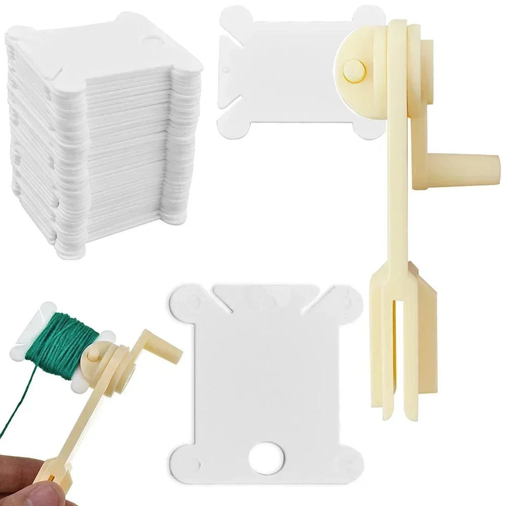 Description Picture 2 of item50/100Pcs Plastic Floss Bobbins Set Embroidery Floss Organizer Bobbin Winder Craft DIY Sewing Storage Thread Organizer Holder