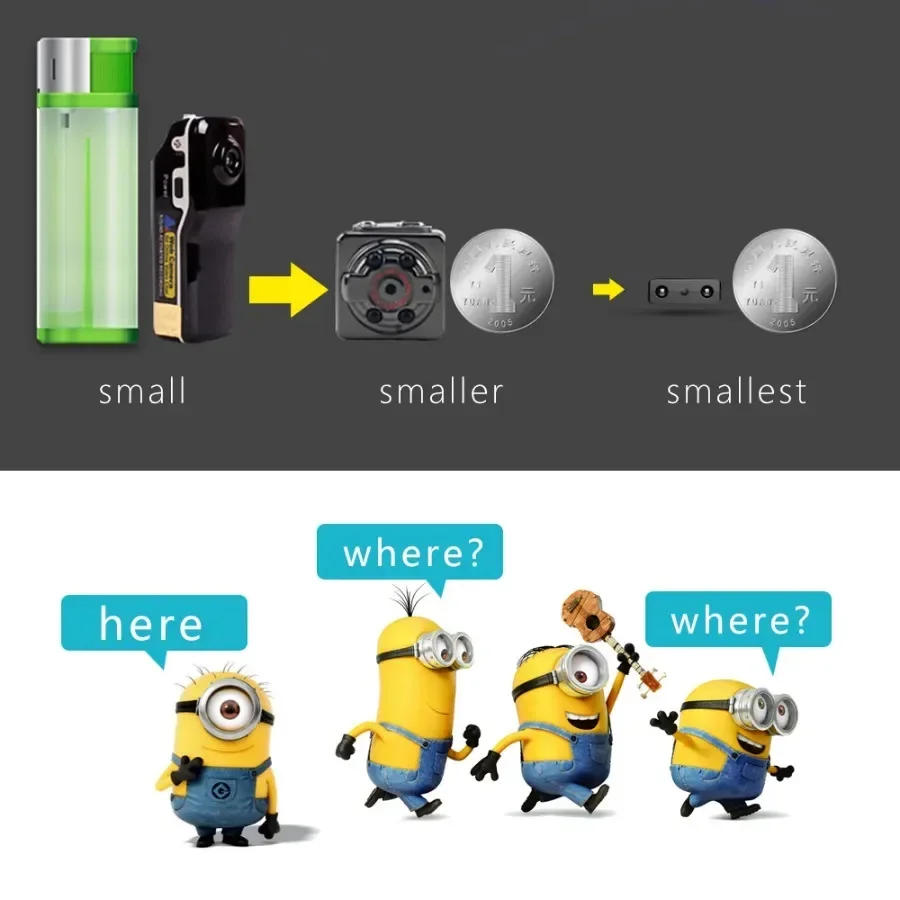 Description Picture 3 of item1080P HD Smallest Mini Camera WIFI Built-in Battery IP Remote Monitoring Camcorder IR Night Vision Body Cam Invisible Espia Cam