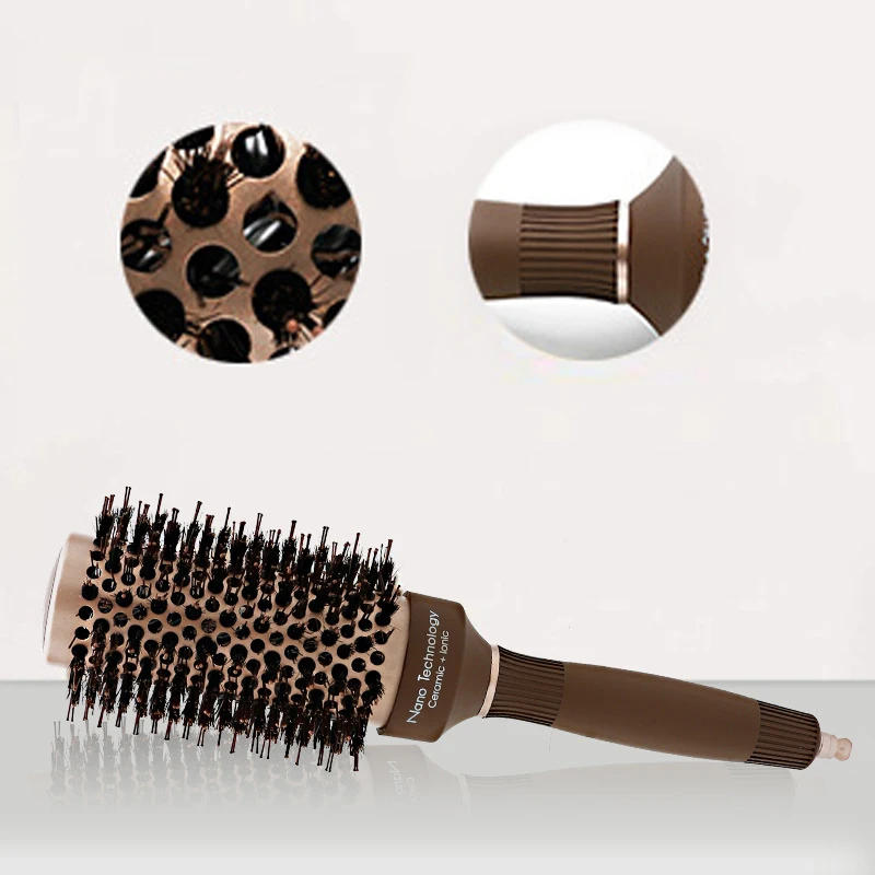 Description Picture 3 of itemCestoMen Hair Tools Ceramic Aluminum Tube Roller Comb Elastic Comb Pig Bristle Nylon Salon Hair Styling Comb