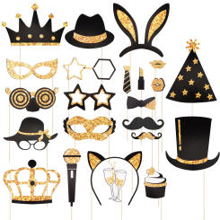 24 Pcs Photo Booth Props Photo Props Party Decorations Photobooth Props For Birthday New Years
