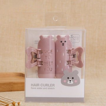 Cute Bear Hair Curlers Set Sleeping Overnight Reusable Hair Root Fluffy Clip Women Girl Portable Bouffant Barrette Styling Tools