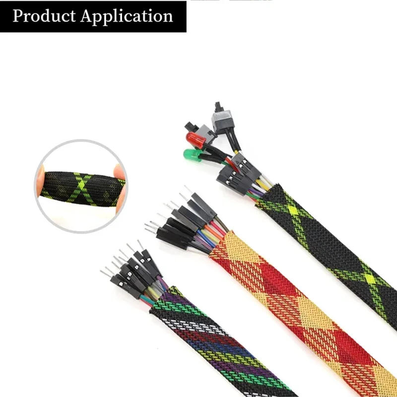 Description Picture 6 of item1M~50M PET Expandable Cable Sleeve 8mm Tight Braided High Density Hardness Insulate Line Protect Wire Wrap Gland Sheath DIY