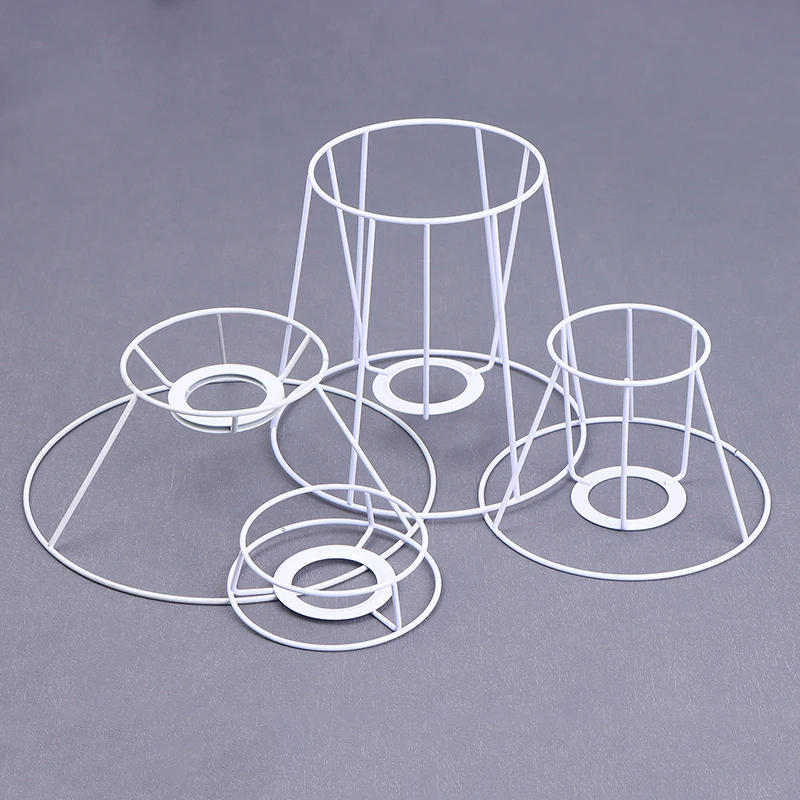 Description Picture 3 of itemLamp Lampshade Shade Wire Frame DIY Guard Ring Light Cage Holder Bulbpendant Drum Table Metal Vintage Cover Round Ceiling Iron