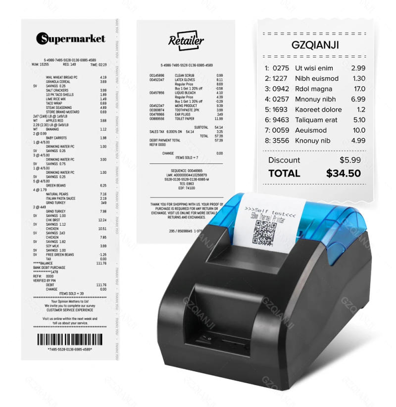 Description Picture 4 of item58MM Desktop POS Cashier Printer USB Bluetooth Thermal Receipt Printer Restaurant Sales Kitchen Bill Printing for Mobile Windows