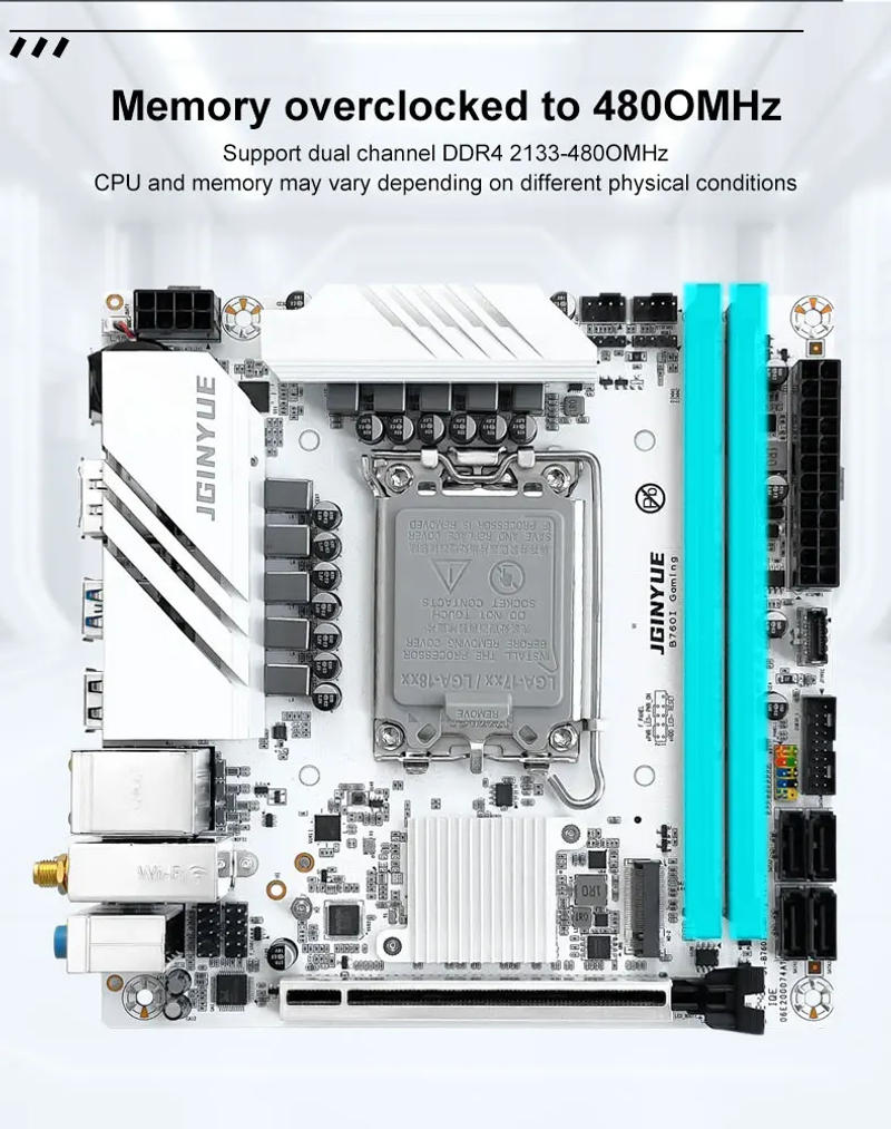 Description Picture 6 of itemJGINYUE B760i Motherboard LGA 1700 Support Intel Core 12th 13th DDR4 3200mhz RAM Latest mini itx B760i-GAMING