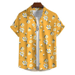 Men's Simple Shirt Hawaiian Printed Floral 3D Shirts for Men Casual Shirts Short Sleeves Loose Oversize Clothing Men's Top