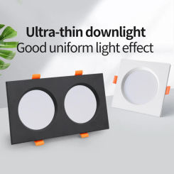 Double head downlight double hole embedded ultra-thin rectangular simple lamp living room corridor entrance ceiling led spotligh