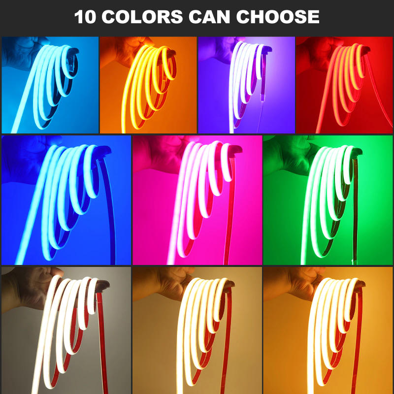 Description Picture 2 of item12V 24V Bluetooth Dimmerable COB Neon Strip White/Ice Blue/Pink/Yellow/Pink/Red  IP68 Waterproof Flexible Ribbon Rope LED Light