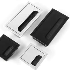 Aluminum Alloy Table Line Hole Cover Desk Outlet Desktop Hole Wire Decoration Cover Rectangular Threading Box Furniture Hardware