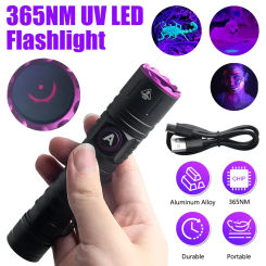 365nm UV Flashlight Portable Black Light Pet Urine Scorpion Detector