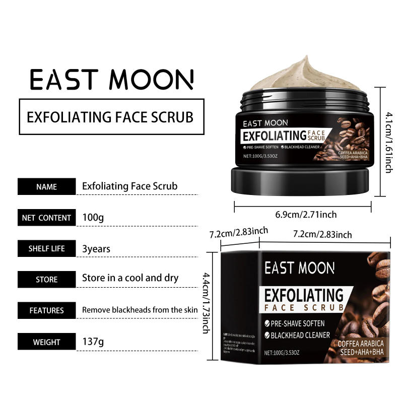 Description Picture 2 of itemMen's Vitamin E Facial Scrub Deep Cleaning Exfoliator Moisturizing Brighten Oil Control Coffee Face Scrub Cream for Beard Pores