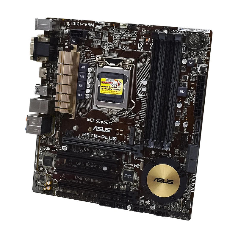 Description Picture 3 of itemASUS H97M-PLUS Micro ATX Motherboard With LGA 1150 Socket for Intel 4th Gen Core i3 i5 i7 Processors Supports 4 DDR3 RAM Slots