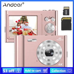 Andoer 4K Digital Camera Video Camcorder 48MP Auto Focus 16X Digital Zoom Anti-shake 32GB Card Christmas Gifts for Kids Teens