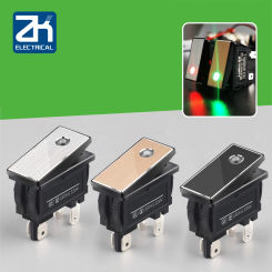 Metal panel rocker switch two-position self-locking with light waterproof 24V/250V 16A rocker switch