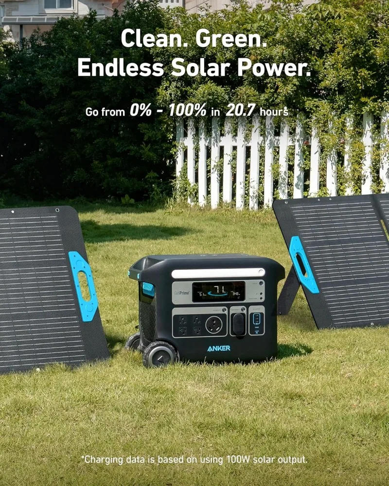 Description Picture 5 of itemF2000 Portable Power Station PowerHouse 767 2048Wh Solar Generator with 100W Solar Panel LiFePO4 Batteries 4 AC Outlets