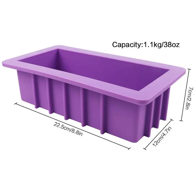 Description Picture 3 of item1100ML Silicone Soap Mold Easy Removal Rectangle Silicone Loaf Mold Silicone Loaf Mold for Handmade Soap Making Tool
