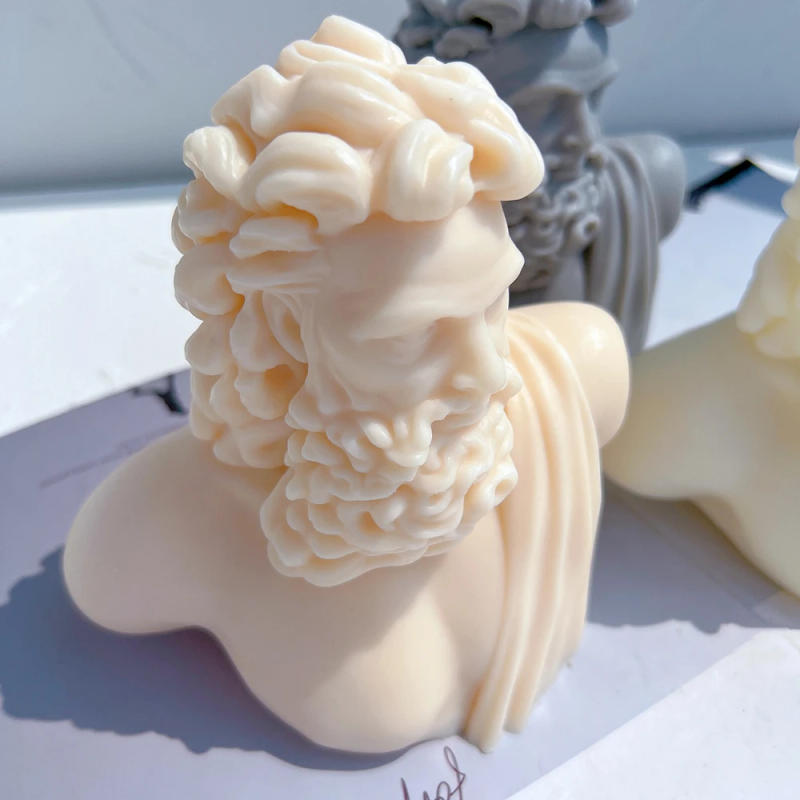 Description Picture 6 of itemGreek Mythology Figures Sculpture Candle Mold Antique Zeus Bust Statue Silicone Mould Home Art Decoration Soy Wax Molds