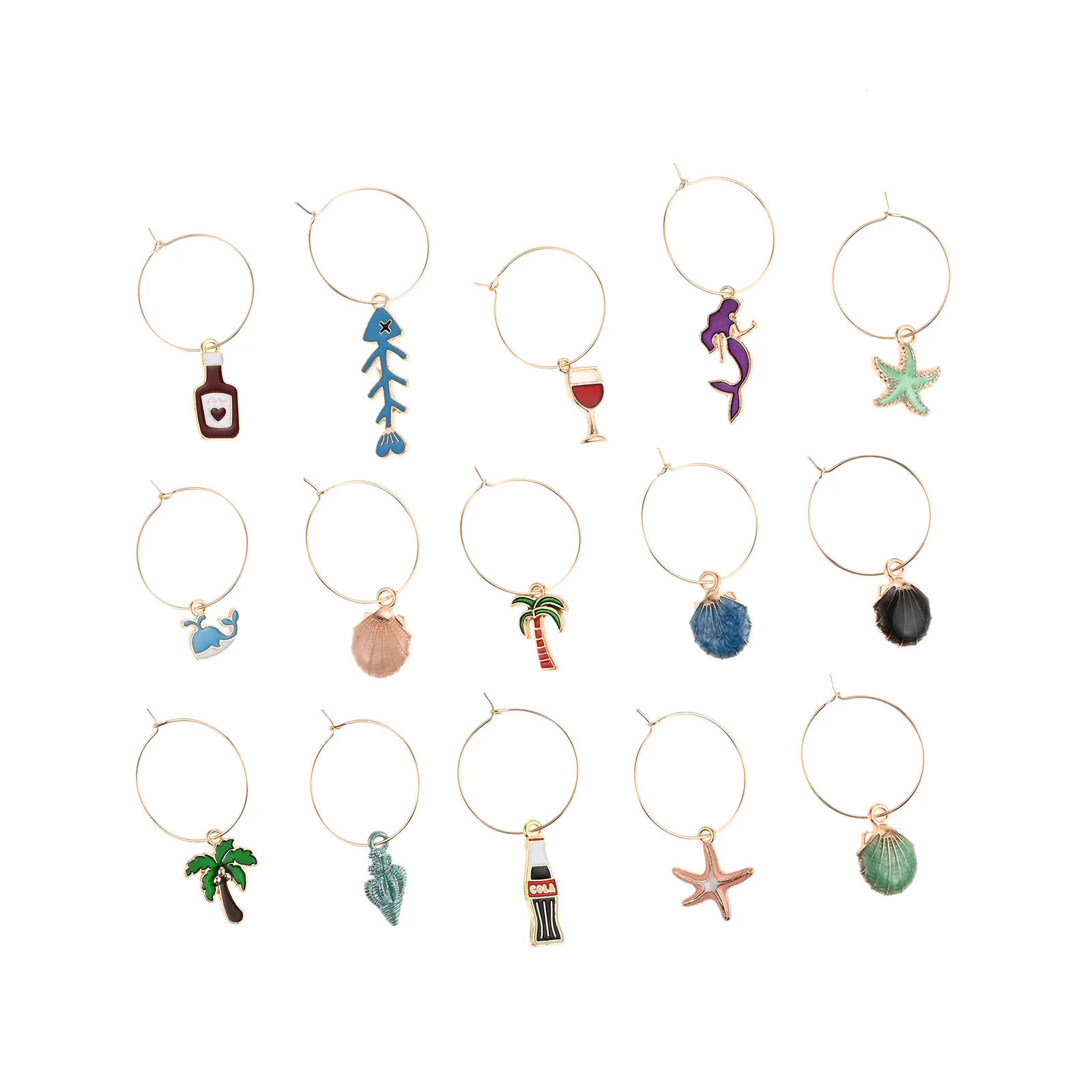 Description Picture 4 of item15Pcs Glass Cup Identification Tag Creative Pendants Wine Glass Marker Drinking Cup Label Decorations for Bar Wedding Supplies