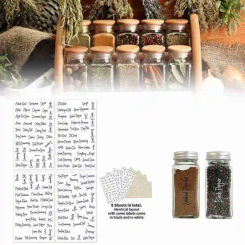 8 Sheets Labels Transparent Waterproof Pantry Stickers  Supplies for  Food Kitchen Spice  Jar