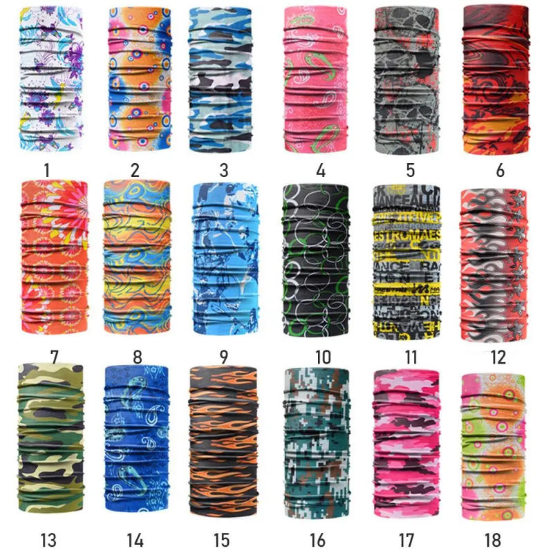 Description Picture 4 of item1PC Climbing Hiking Scarf Sport Headwear Men Women Bandanas Motorcycle Turban Scarves Outdoor Cycling Headband Mask