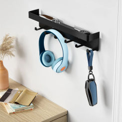 Household key hook storage rack without punching, living room, bedroom, door, bathroom, self-adhesive hook row hook