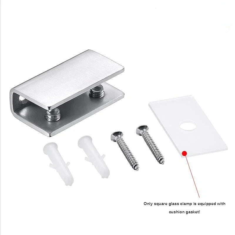 Description Picture 2 of item1PCS High Quality Space Aluminum Glass Clips Adjustable Wall Mounted Glass Shelf Clamp Bracket 8-12mm Glass HolderMounts