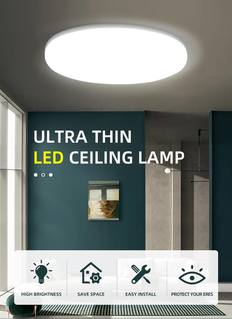 Description Picture 2 of itemUFO Led Ceiling Lamp Ultra-Thin Ultra-Bright 50w 30w 20w 15w Lighting Modern Cceiling Light Fixture For Bedroom Kitchen 220V