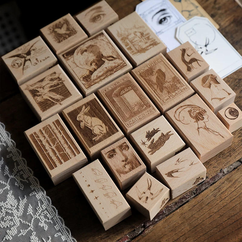 Description Picture 4 of itemRetro European Lady Swan Bird Wooden Rubber Stamp Set DIY Scrapbooking Photo Album Card Making Wood Seal