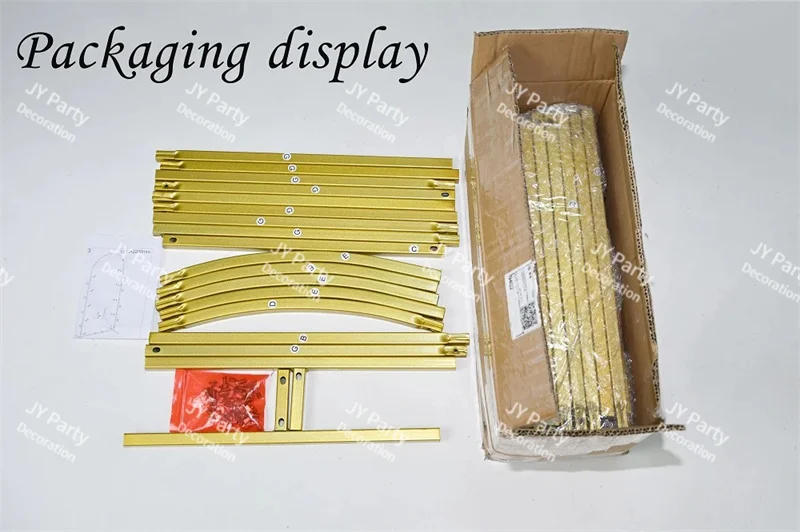 Description Picture 5 of itemMetal Wedding Arch Backdrop Stand Set of 3,golden Balloon Arch for Birthday Party Ceremony Outdoor Indoor Celebration Decoration