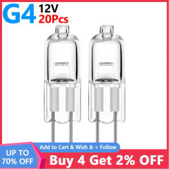 20pcs 12V G4 Halogen Bulb 12v G4 Bulb G4 White Bulb Beads Crystal Halogen Bulb Warm Lamp Halogen Bulb 5W/10W/20W/35W/50W