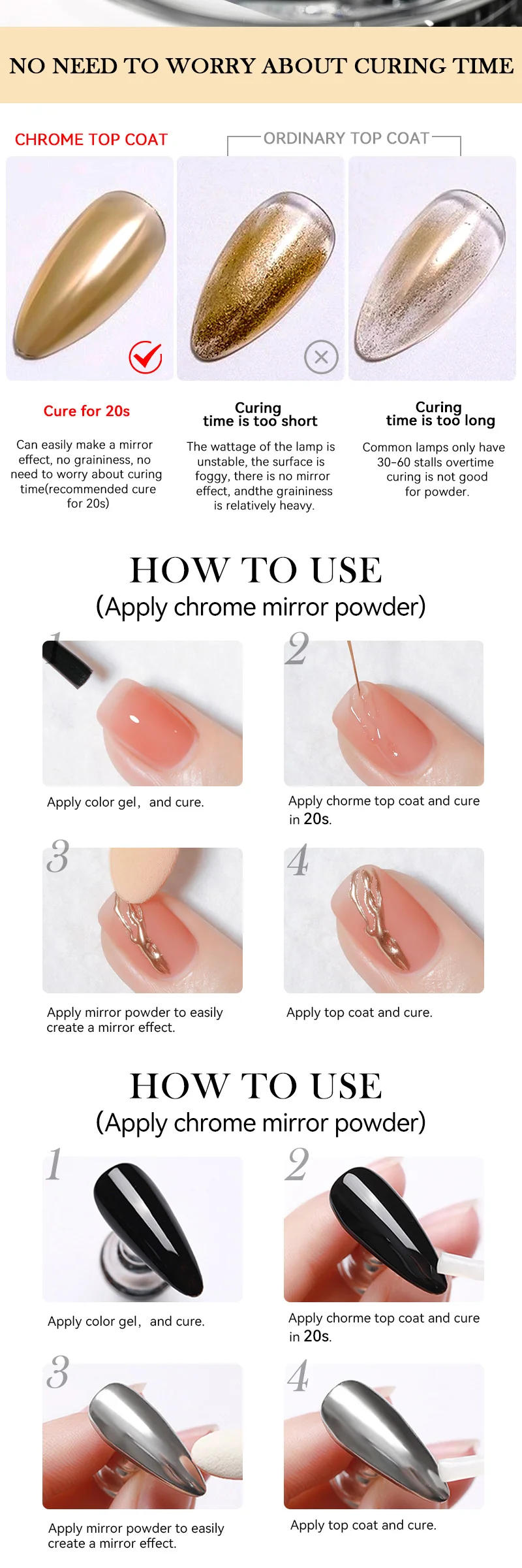 Description Picture 4 of itemLILYCUTE 7ml Chrome Top Coat Function Gel Nail Polish Semi-permanent Soak off Reinforcement Base Gel For Nails Tools Gel Varnish