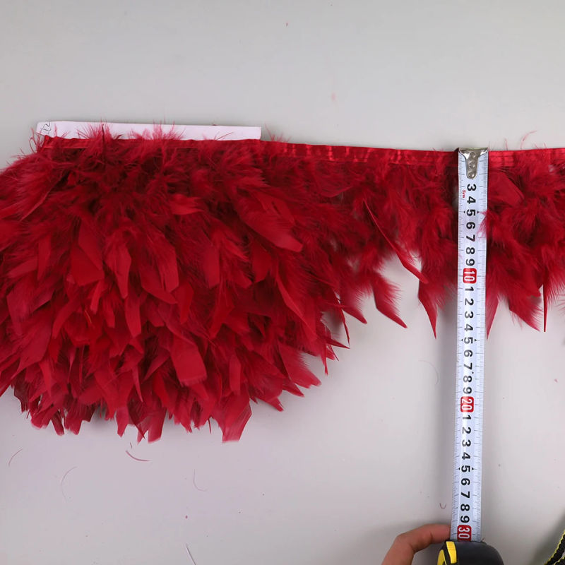 Description Picture 2 of item10Meters Turkey Feather Trim Fringe 10-15CM Marabou Feathers Ribbon Handicrafts Clothes Dress Sewing Plumes Decoration Wholesale