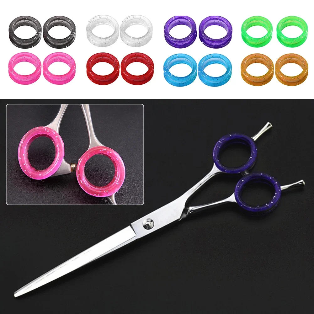 Description Picture 2 of item5PCS Finger Rings Pet Scissor Silicone Finger Rings Hairdressing Scissor Silicone Finger Ring Pet Scissor Colored Finger Ring