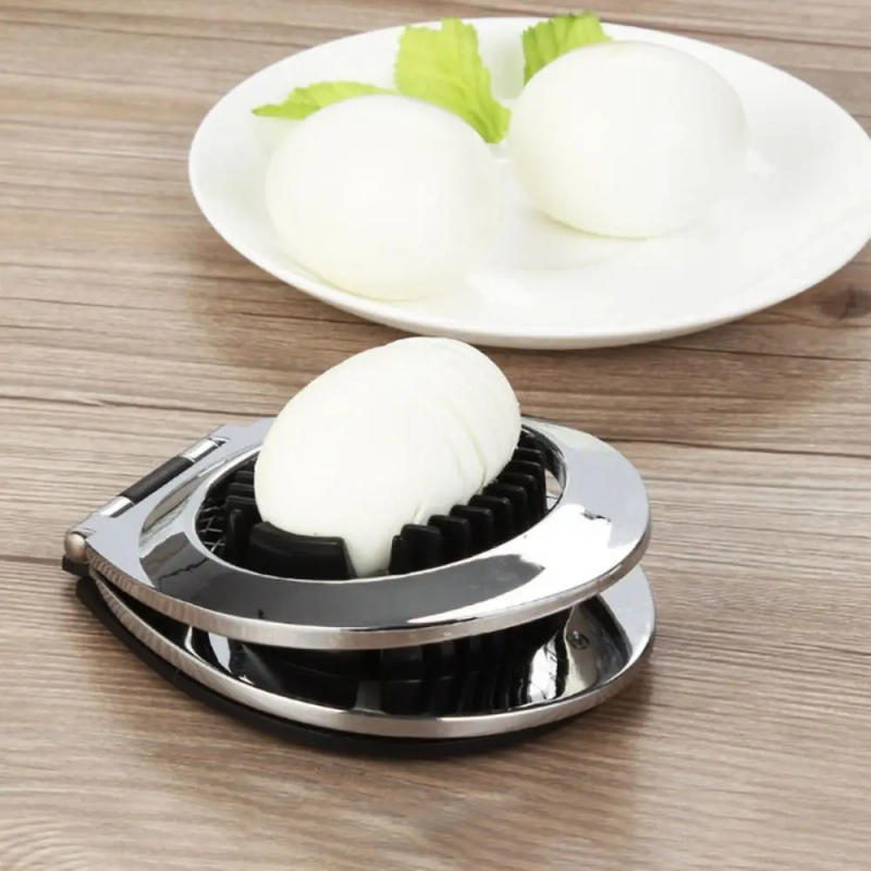 Description Picture 3 of itemKitchen Gadget 2 in 1 Egg Cutter Ergonomic Handle Japanese Style Egg Slicer Stainless Steel Rust-proof Strawberry Cutter Grapes