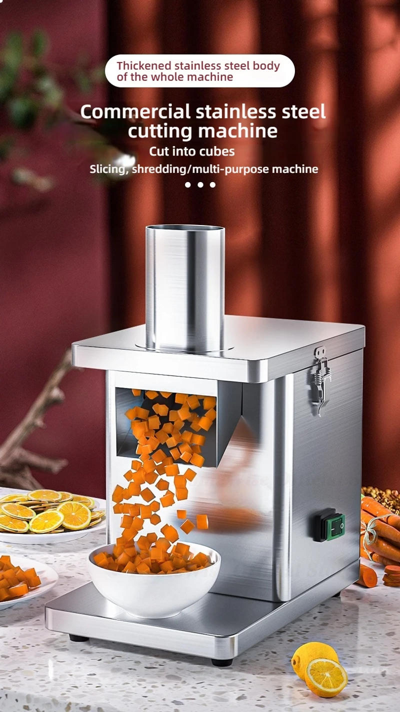 Description Picture 2 of itemHomeWise EVEC-U Electric Vegetable Cube Cutting Machine Fruit Slicer Cutting Strip Dice Food Processor With 5 Blades