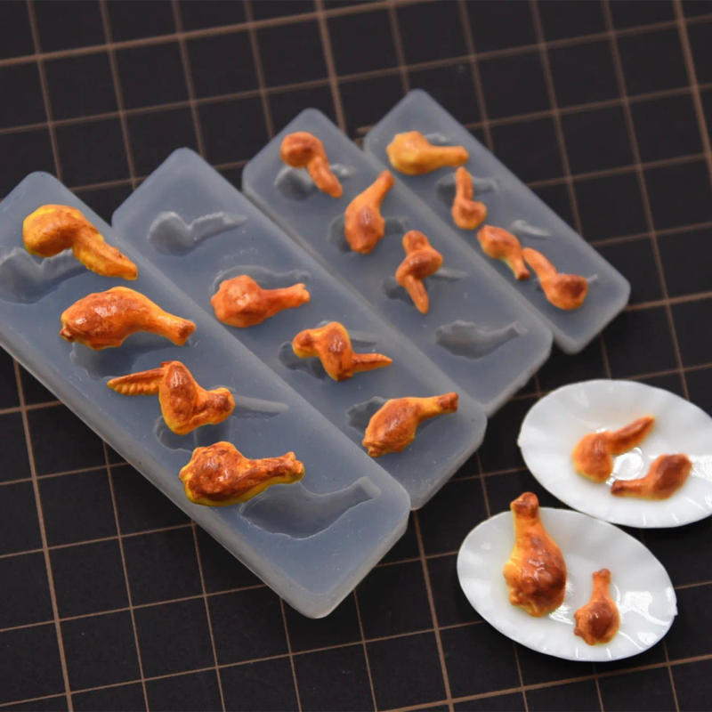 Description Picture 6 of itemCute Miniature Drumstick Chicken Wings Silicone Mold Pottery Clay Doll House Food toy DIY tools